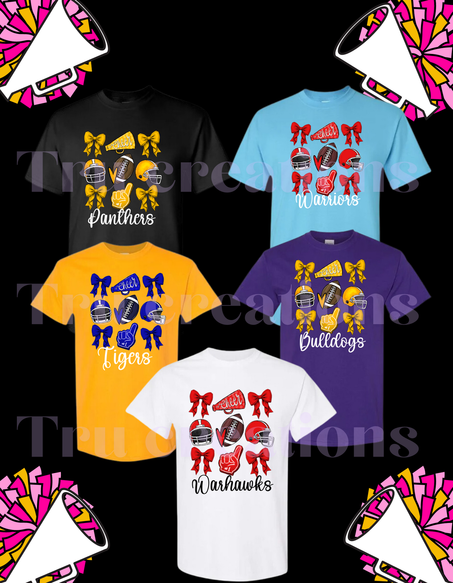 Football & Coquette Bow Tee