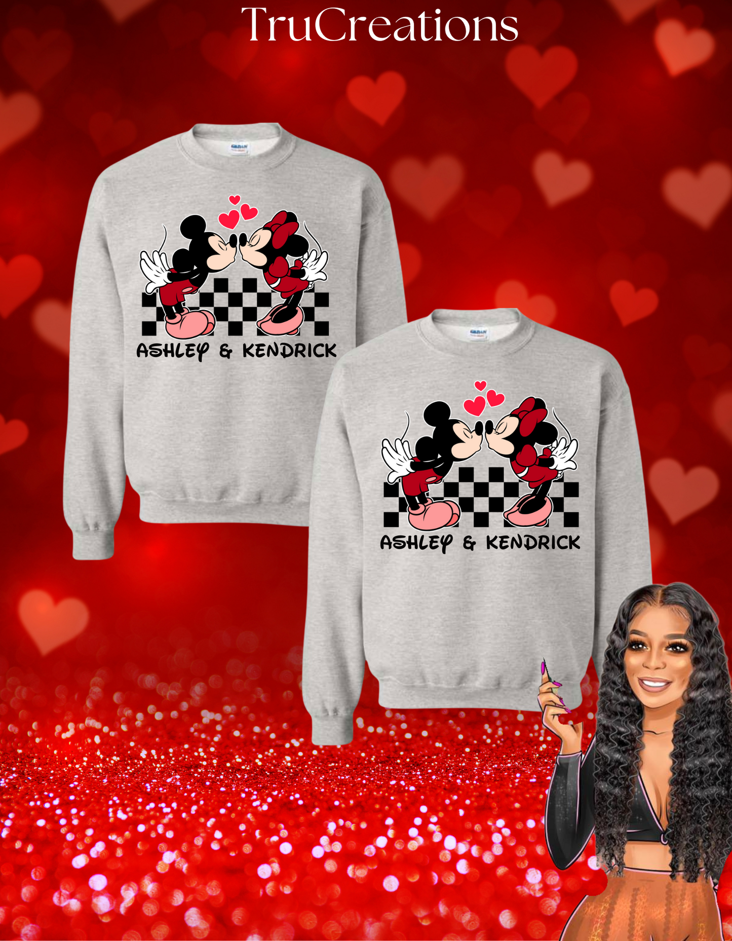 Custom Couples Mouse Sweatshirt
