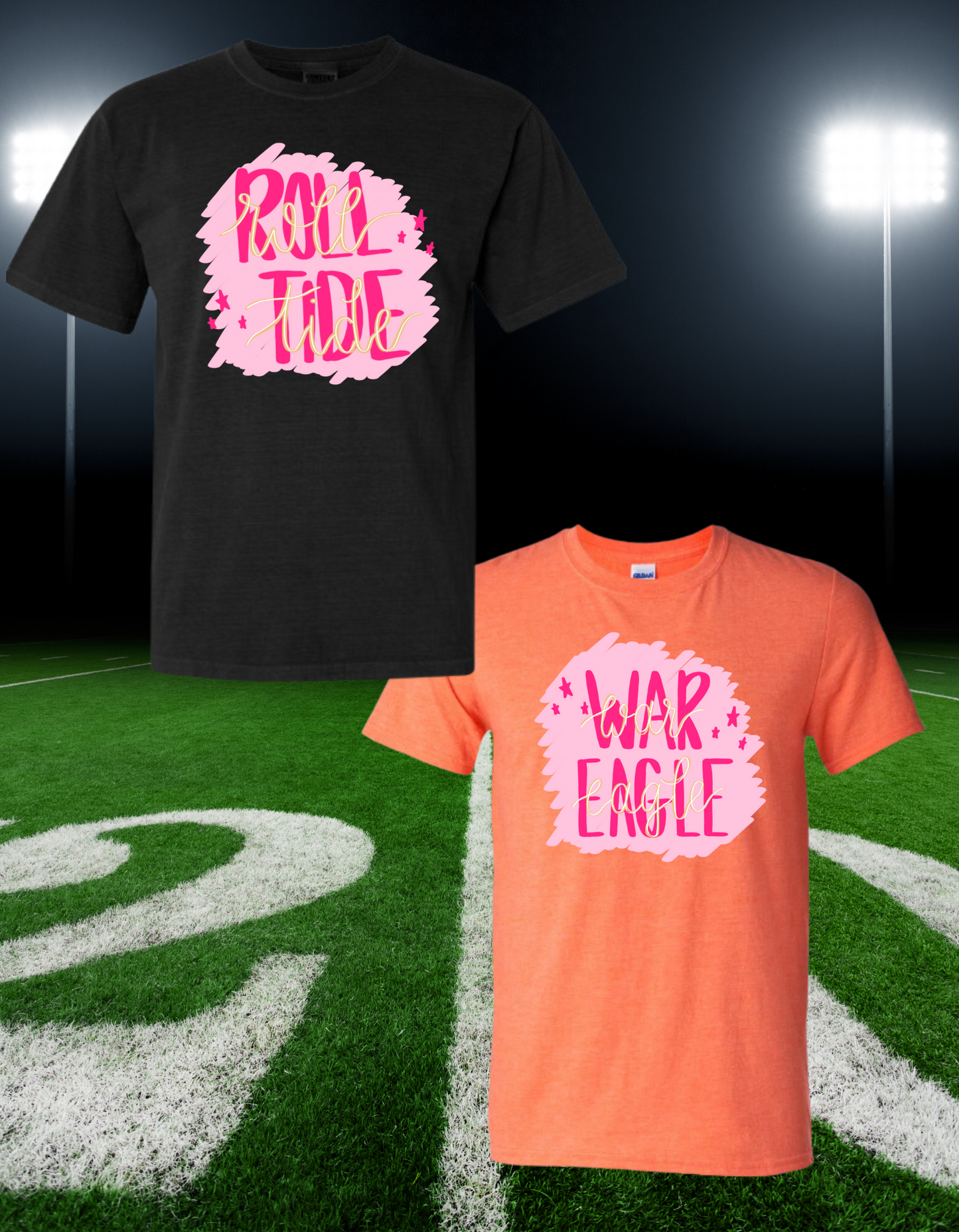 Pink Alabama/Auburn Mascot Tee