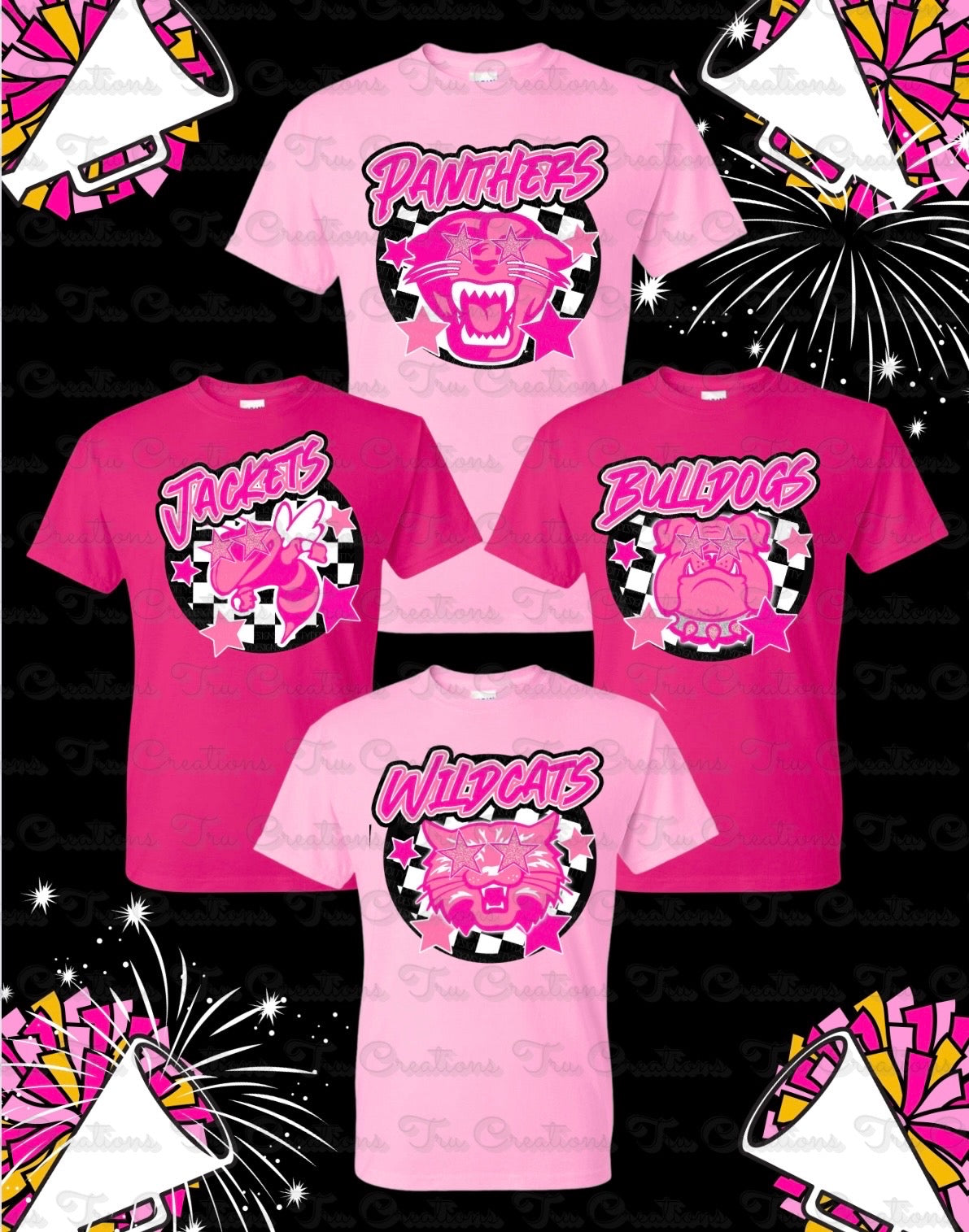 Pink Checkered Mascot Tee