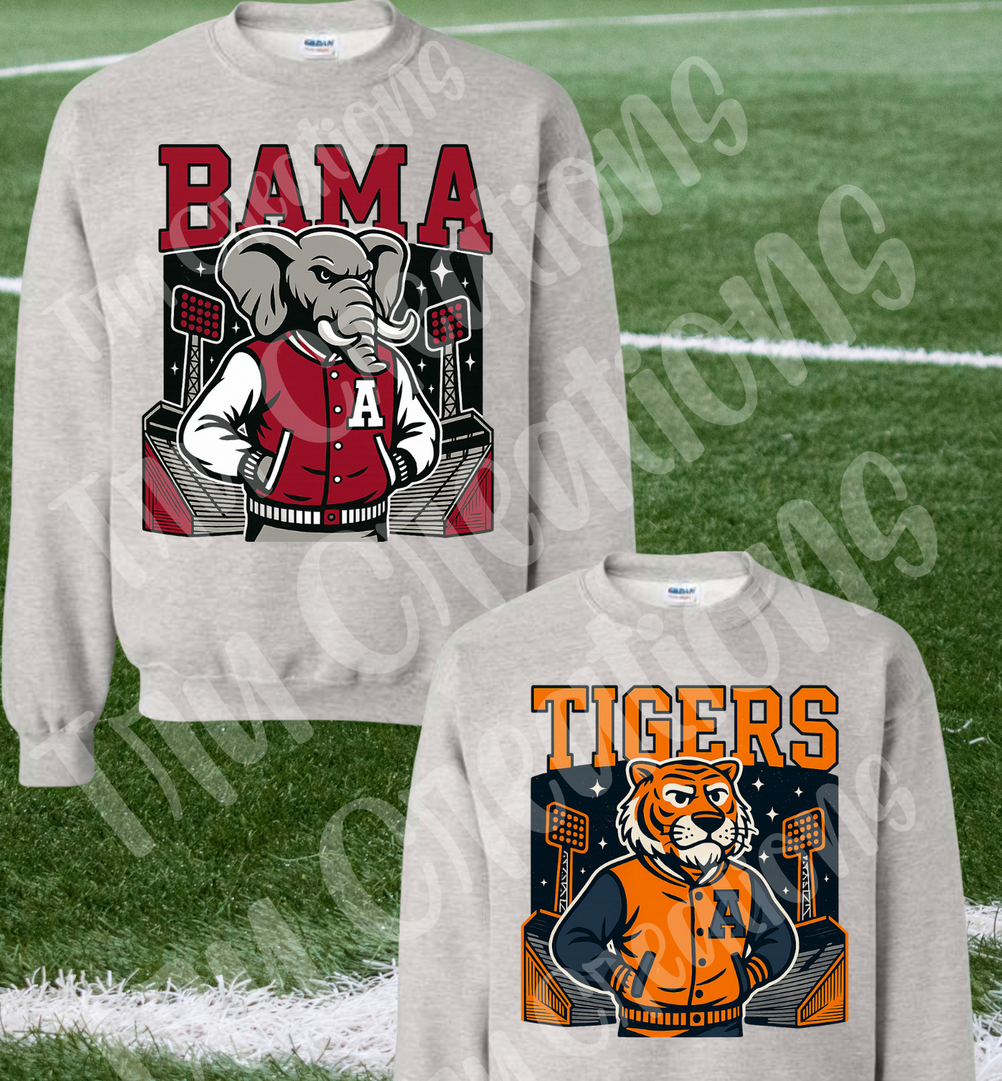 Bama / Auburn Letterman Sweatshirt