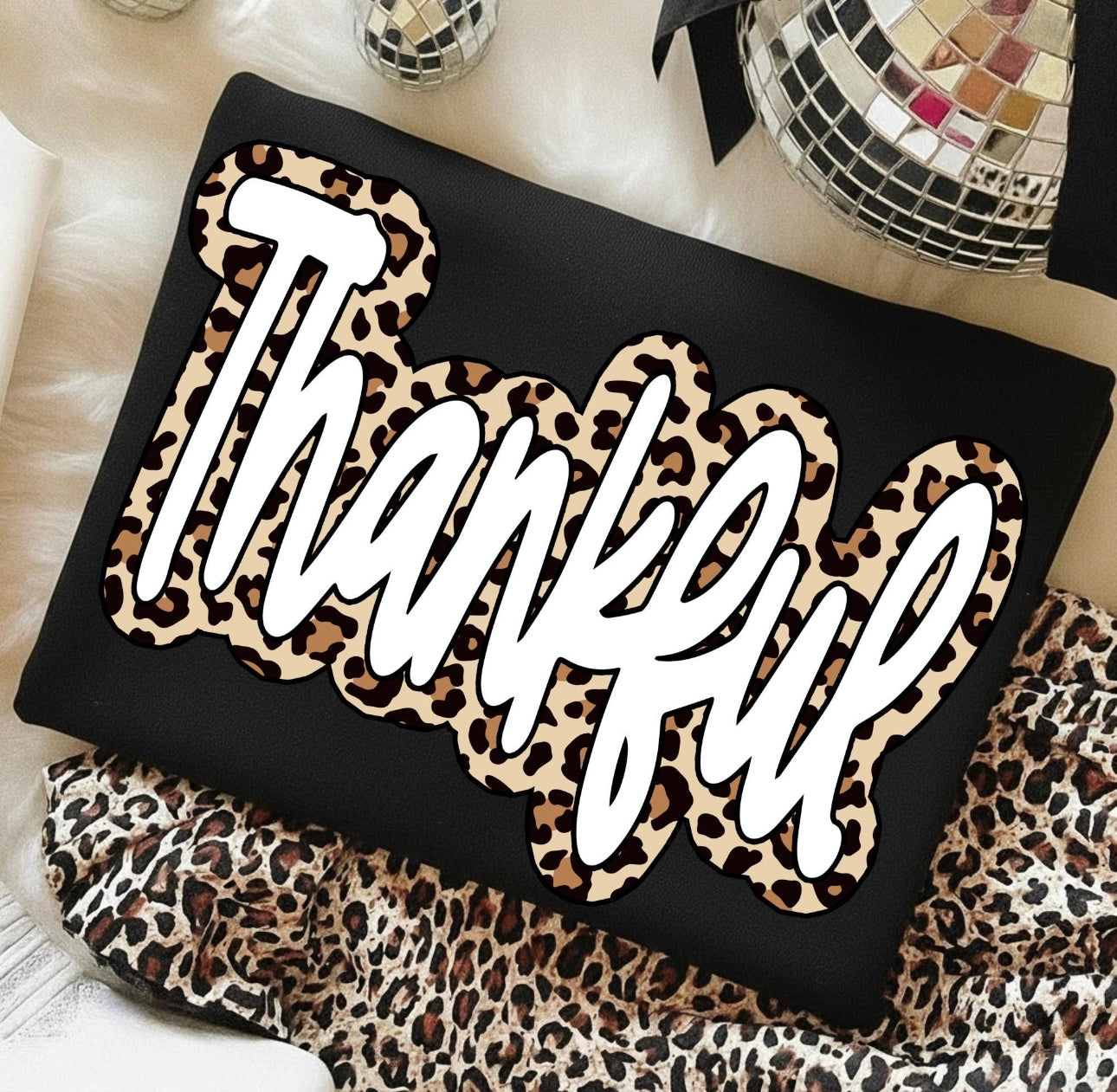 Leopard Thankful T-Shirt