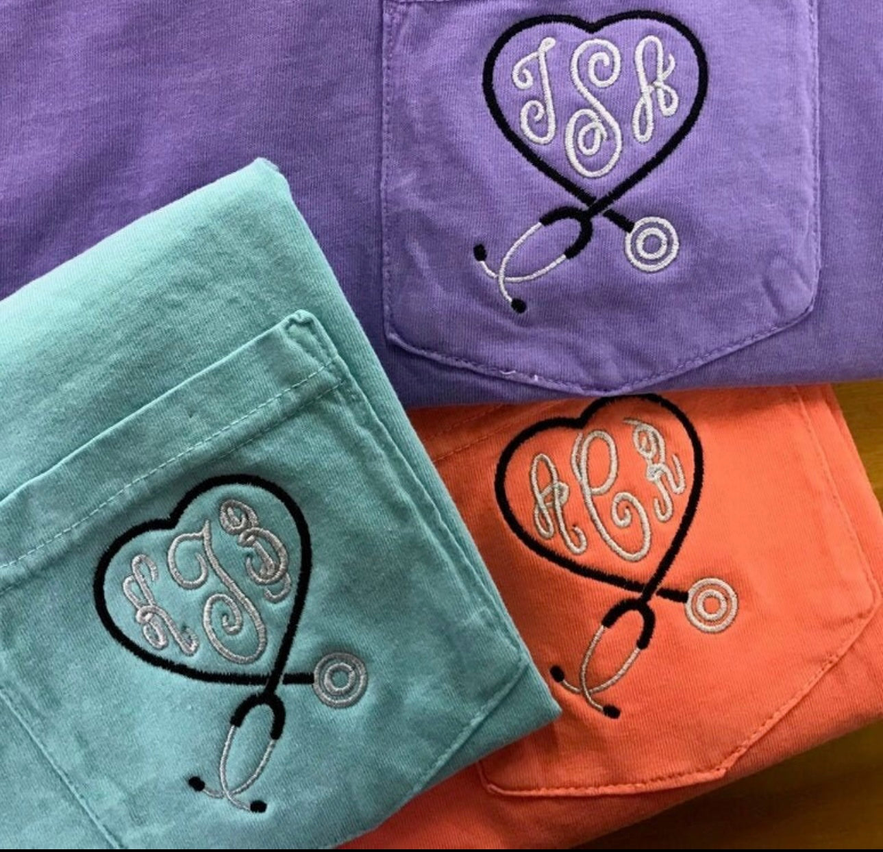 Embroidered Stethoscope Initials