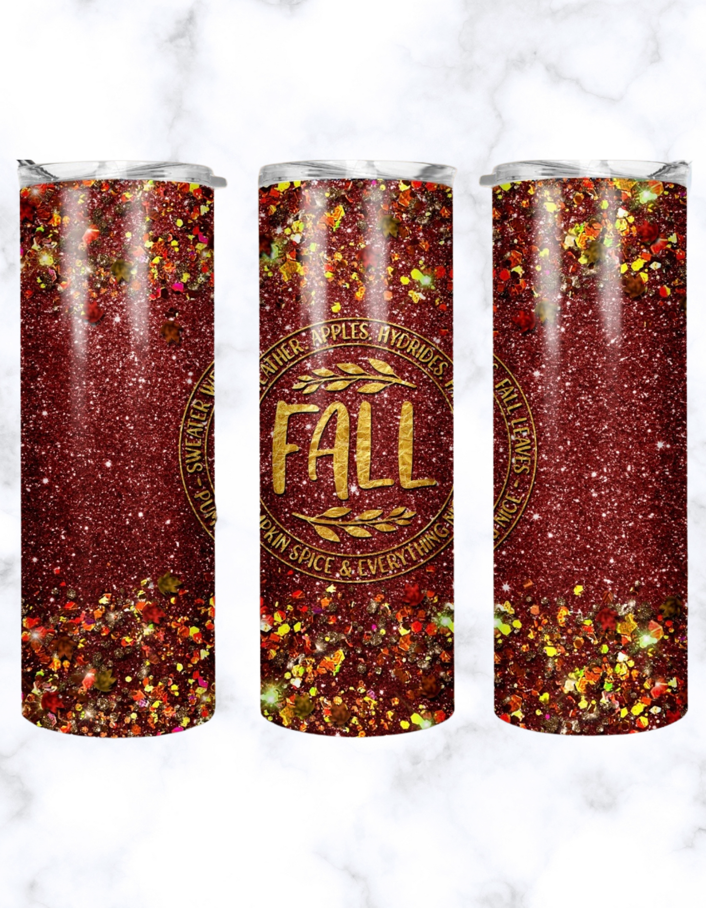 Burgundy Fall Tumbler