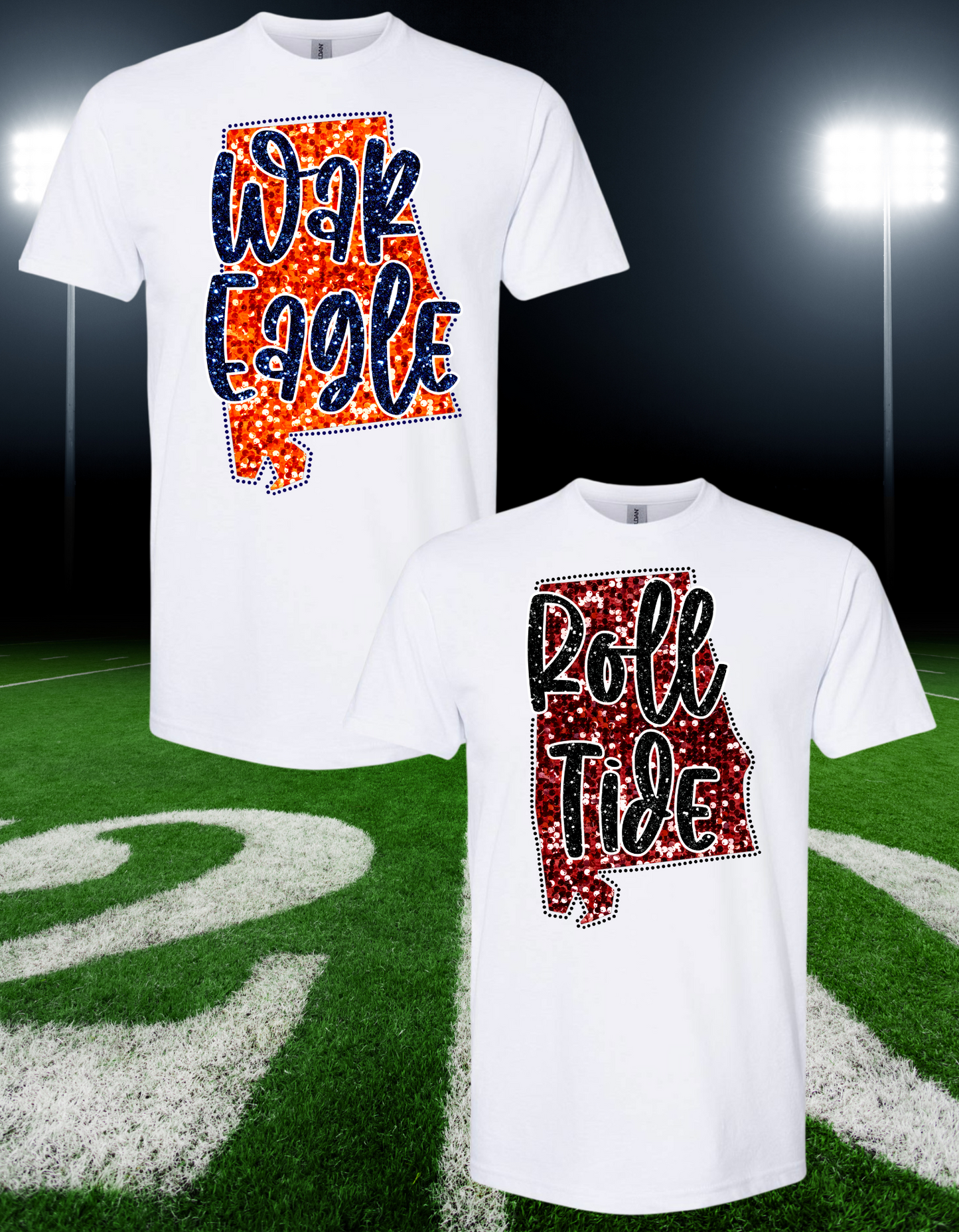 War Eagle/Roll Tide Sequin Tee