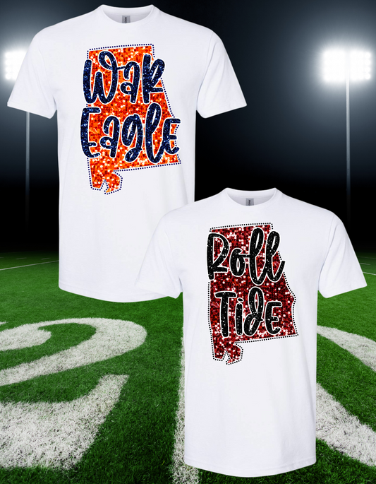 War Eagle/Roll Tide Sequin Tee