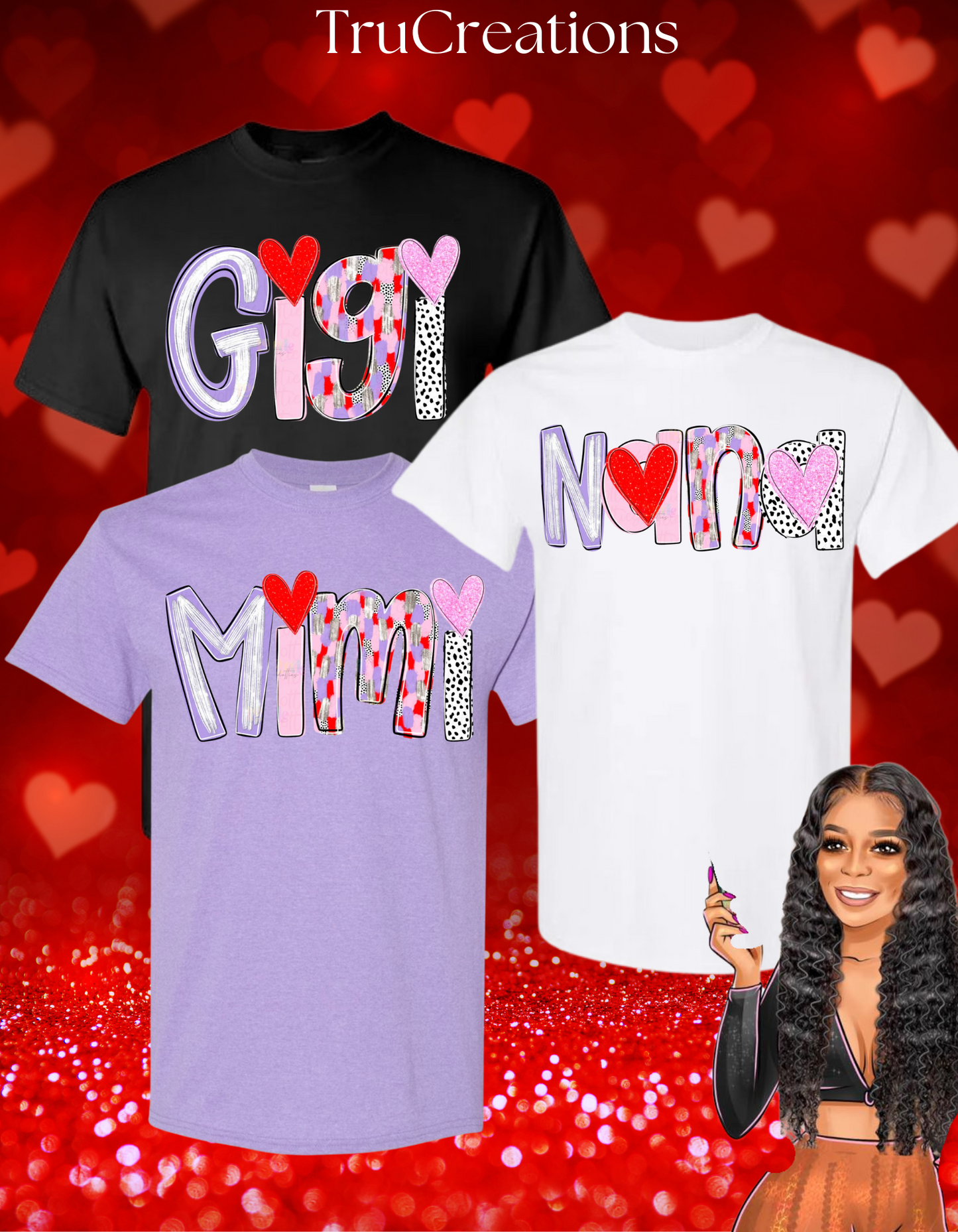 Custom Title Valentine Poppy Tee