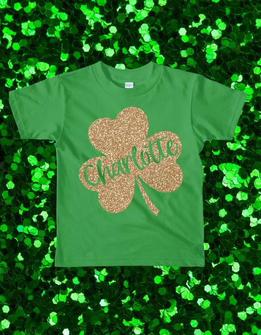 Personalized Glitter Clover