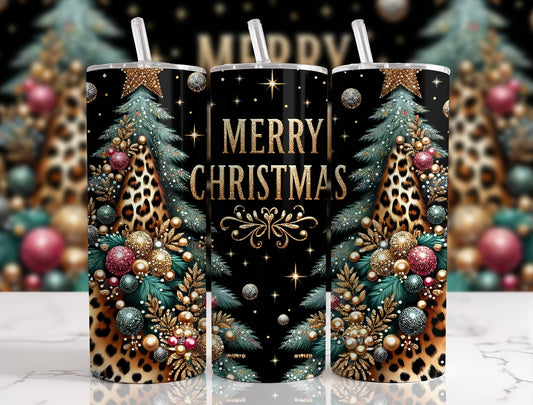 Leopard Merry Christmas Tumbler