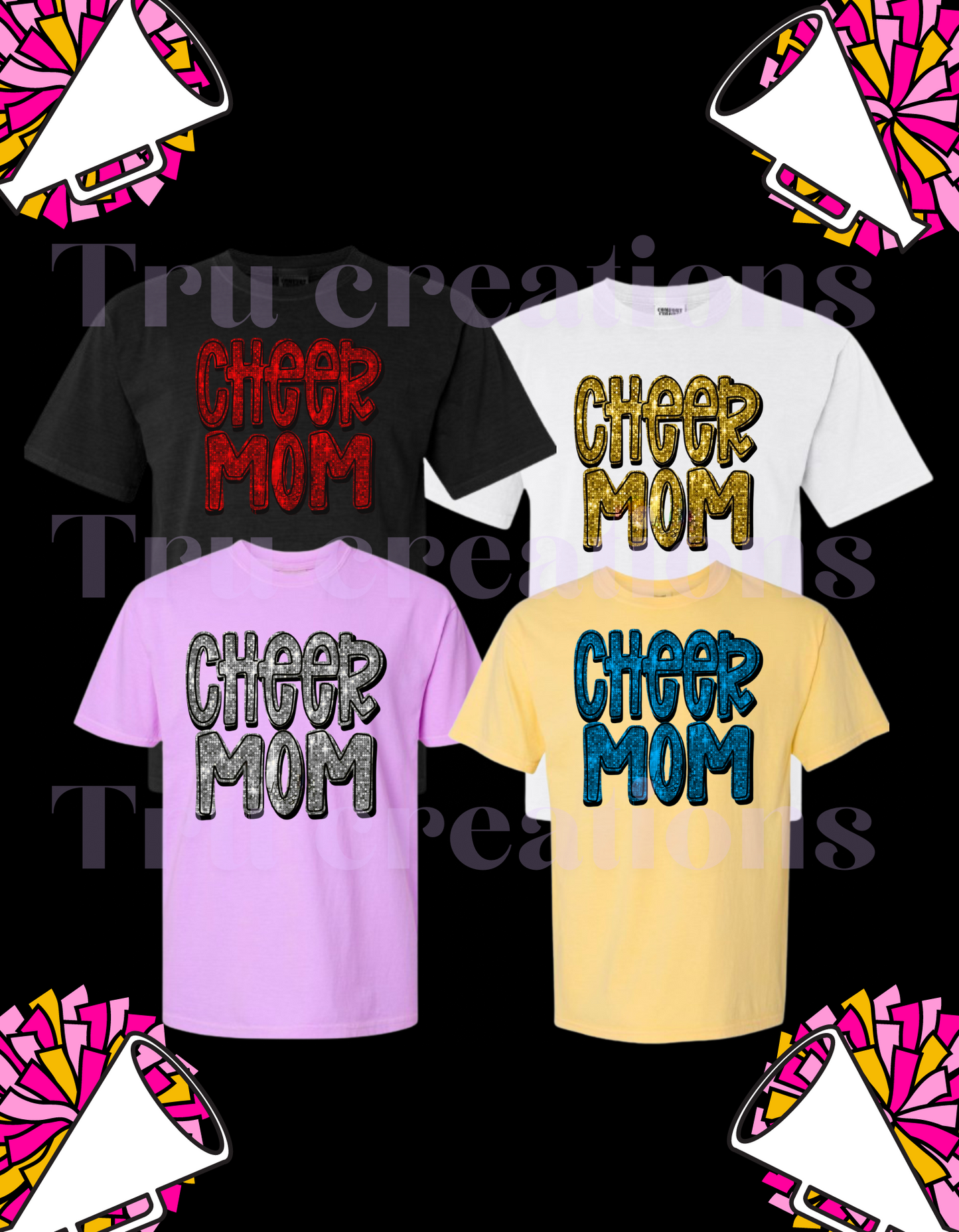 Faux Bling Cheer Mom Tee