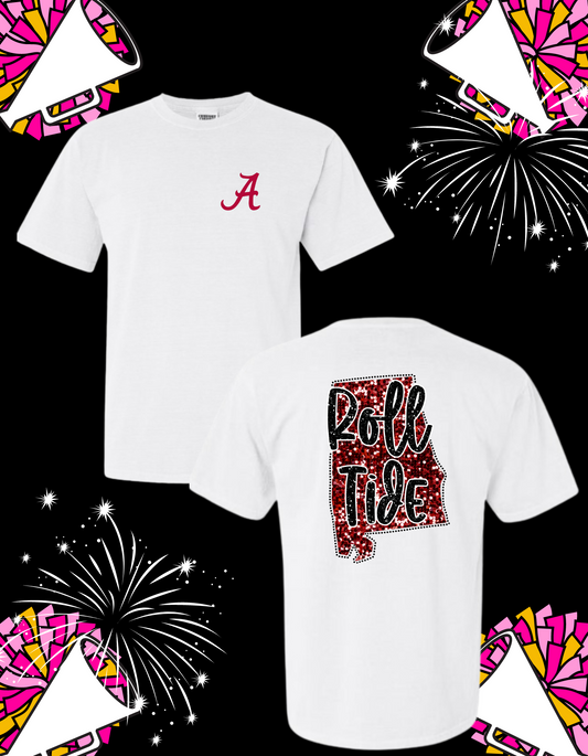 Faux Glitter Alabama Tee