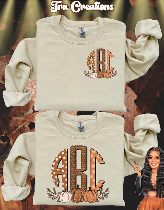 Fall Pumpkin Monogram Sweatshirt