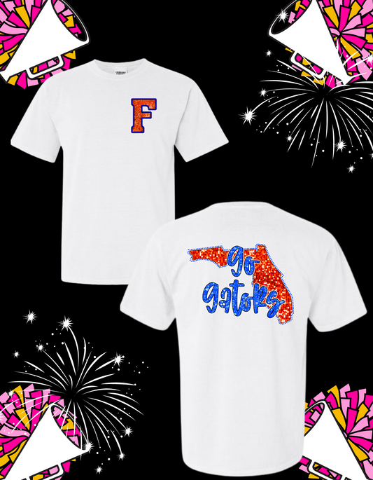 Faux Glitter Florida Tee