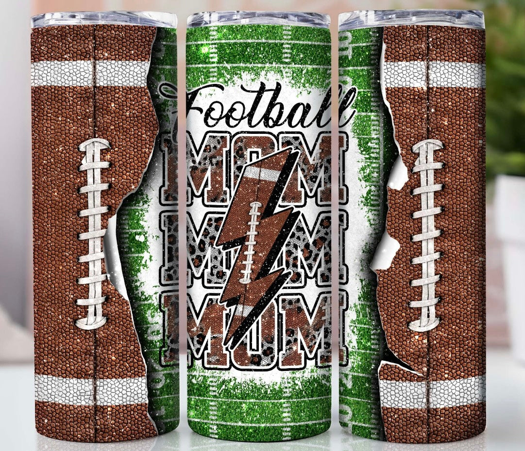 Lightning Football Mom Tumbler