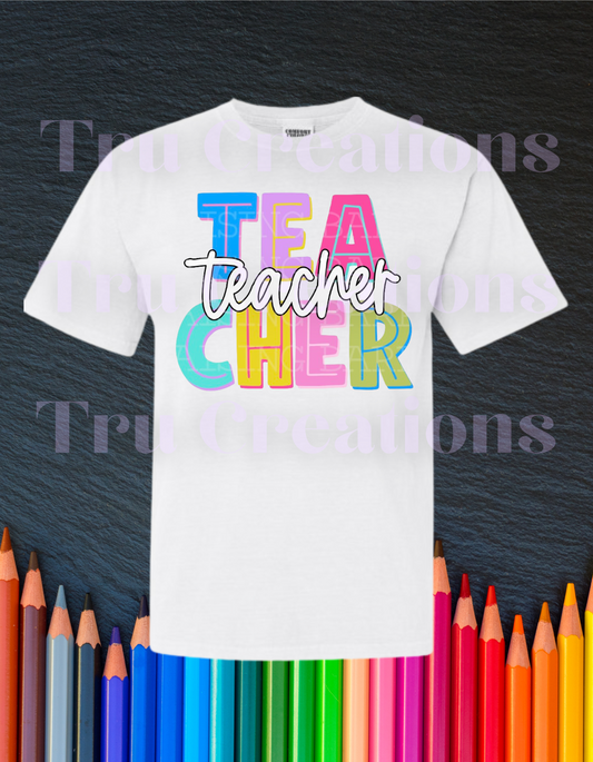 Colorful Teacher Tee