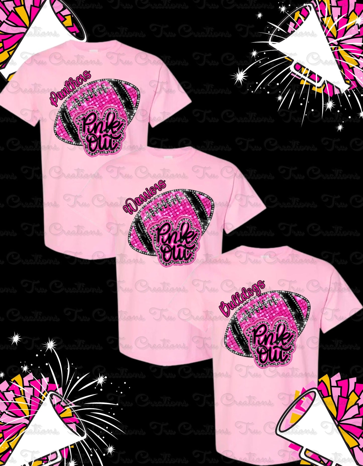 Pinkout Glitter Football Tee