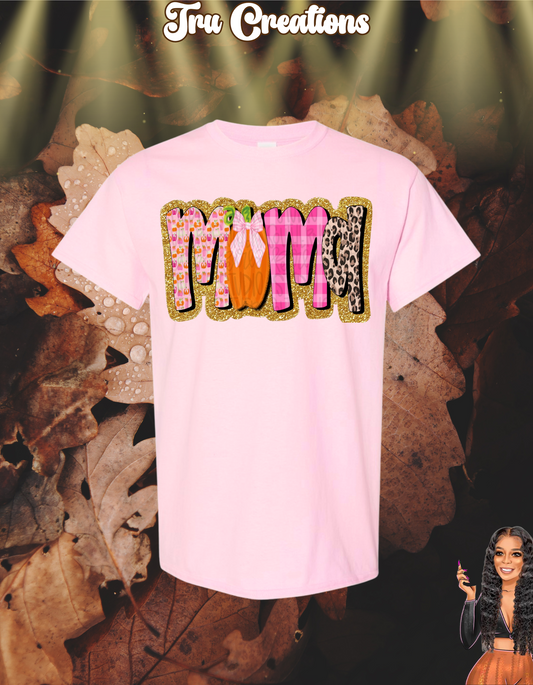 Mama Glitter Pumpkin Tee