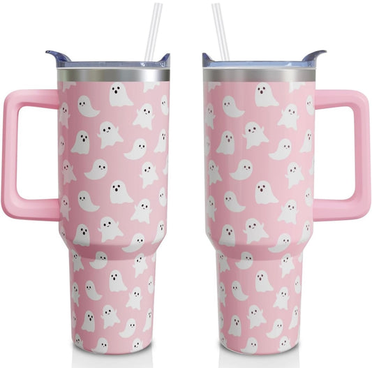 Halloween Pink Ghost 40oz Tumbler