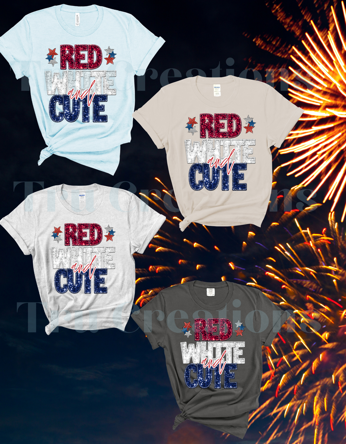 Red, White, and Cute Tee