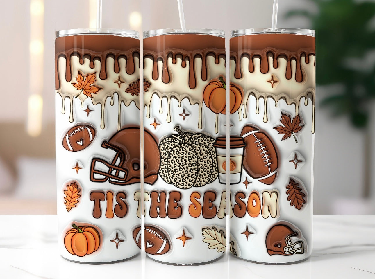 Ti’s The Season Fall Football Tumbler