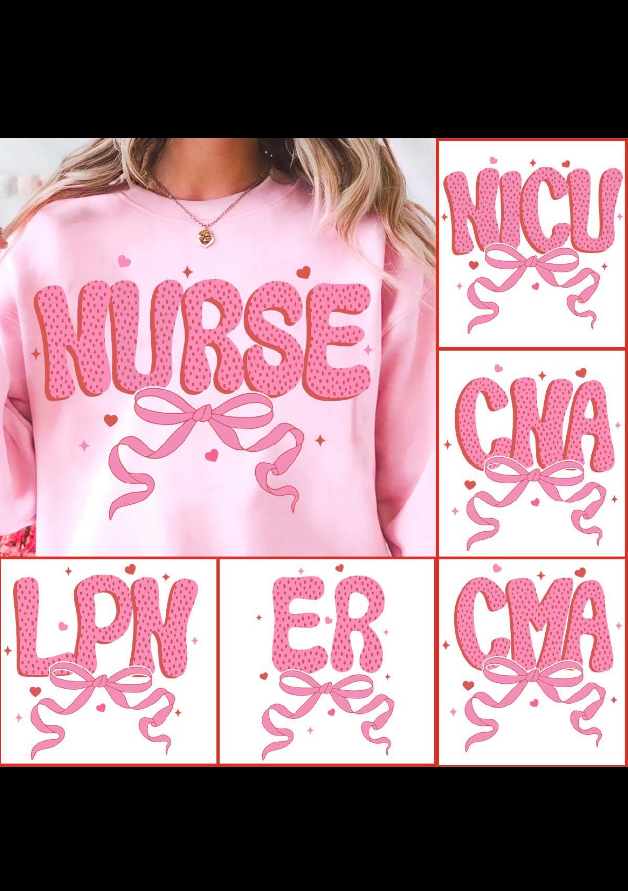 Pink Bow Title Sweatshirt