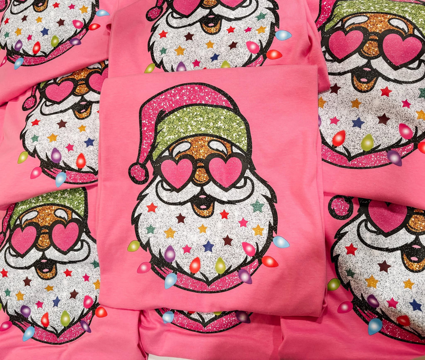 Preppy Glitter Santa T-Shirt
