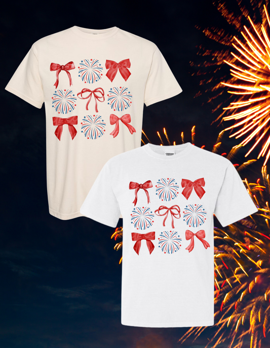 Comfort Colors Fireworks & Bows Tee