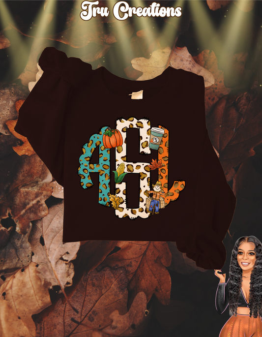 Fall Cheetah Monogram Sweatshirt