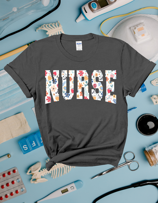 Floral Nurse Tee