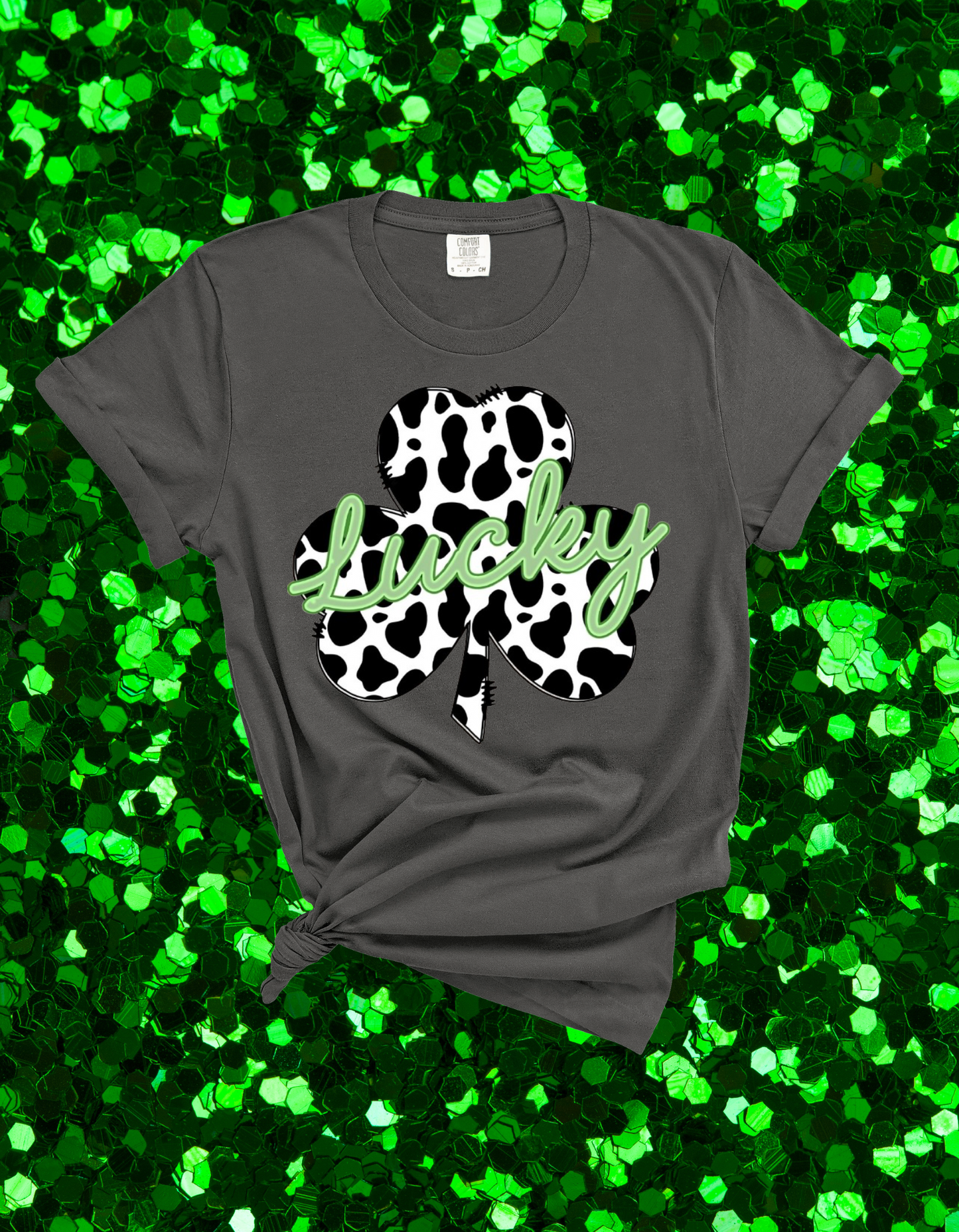 Lucky Cow Print Clover