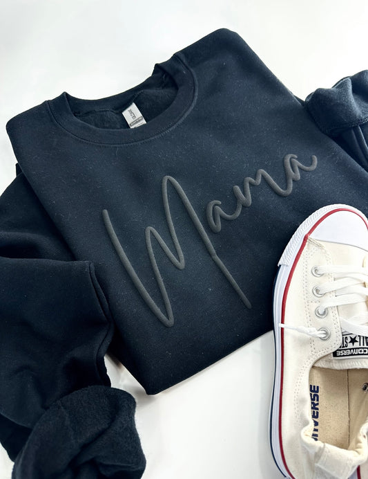 Black on Black Mama Puff Sweatshirt