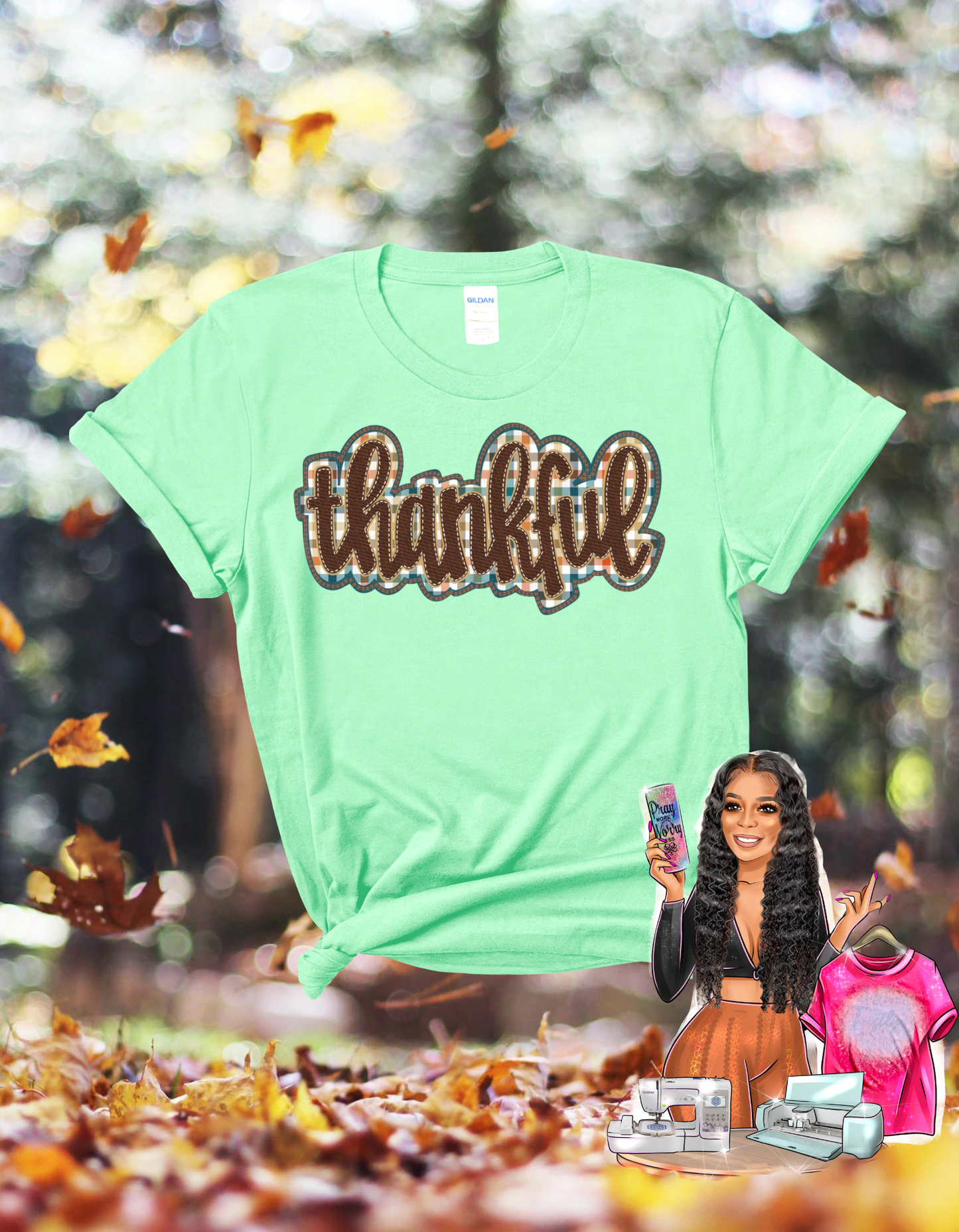 Plaid Thankful Tee