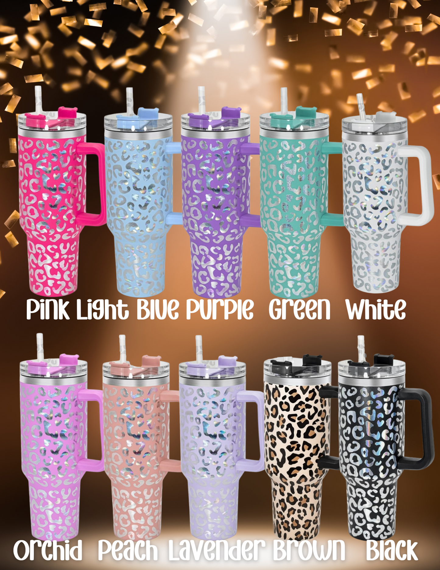 40oz Leopard Tumbler