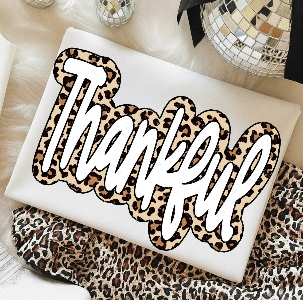 Leopard Thankful T-Shirt