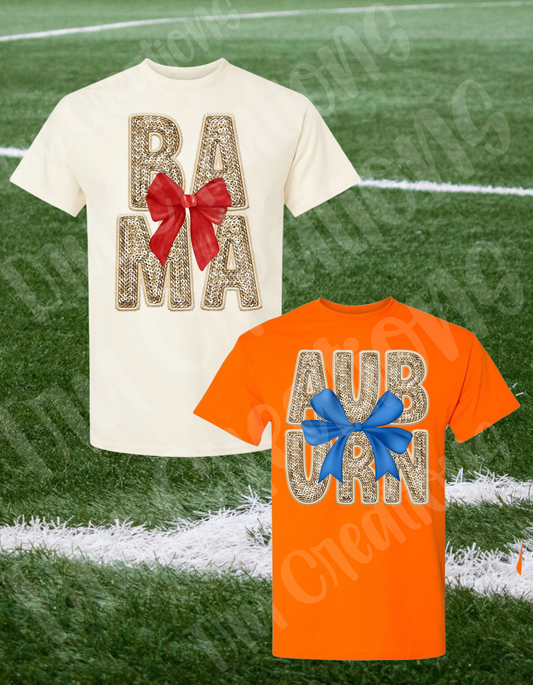 Bama / Auburn Bow T-Shirt