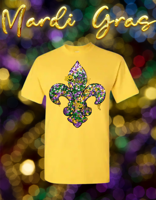 Faux Glitter Fleur De Lis