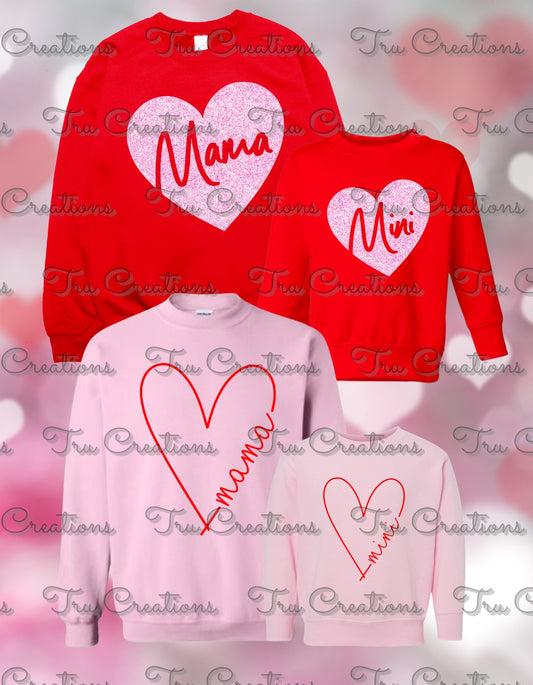 Mama Mini Heart Sweatshirts