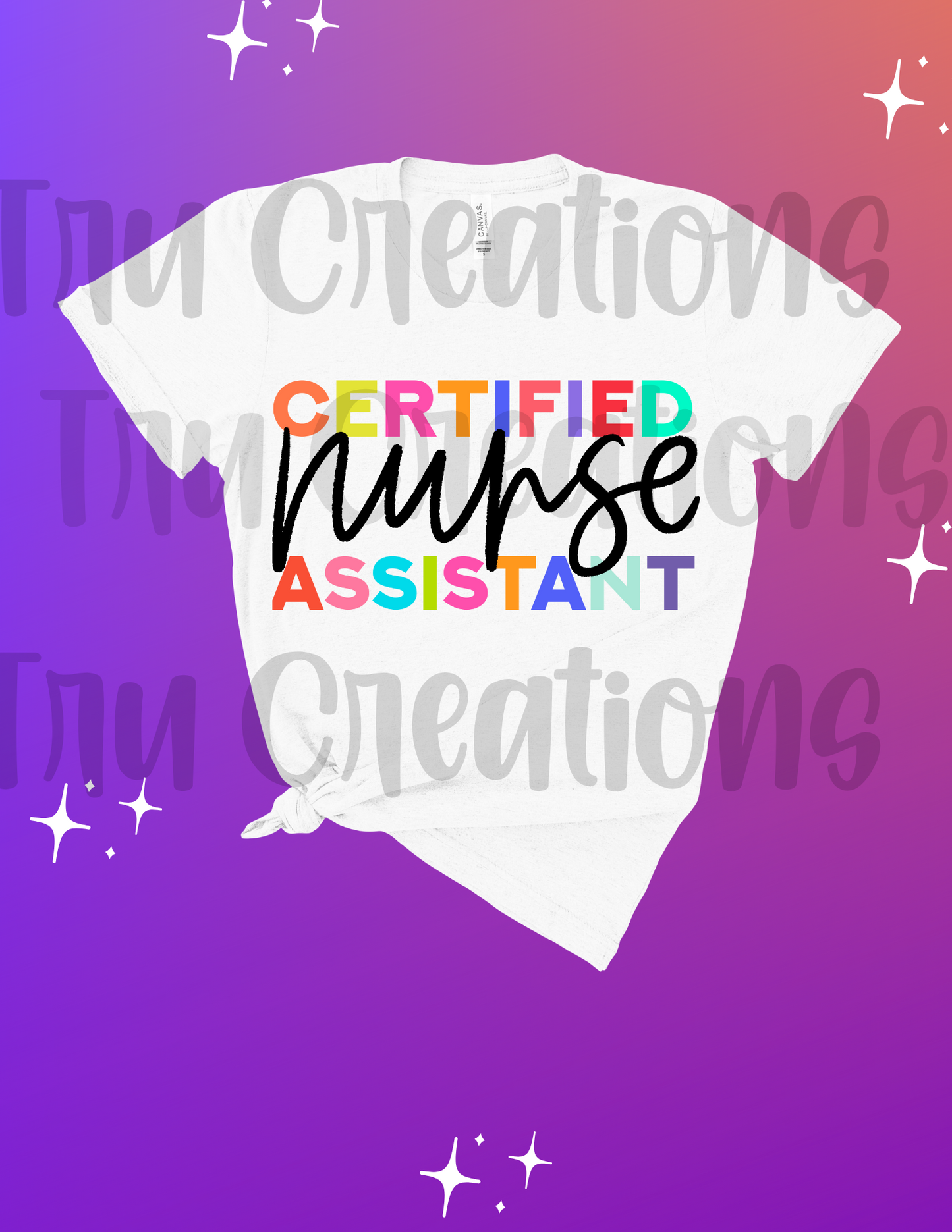 Colorful Certified Nurse Assistant Tee