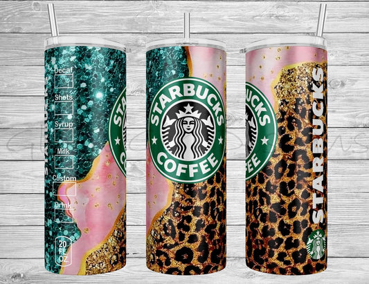 Glitter & Leopard Starbucks Tumbler