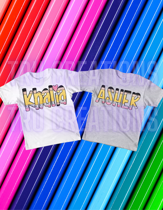 Pencil Name Tees