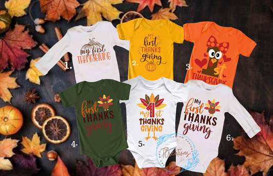 Infant Thanksgiving Onesies