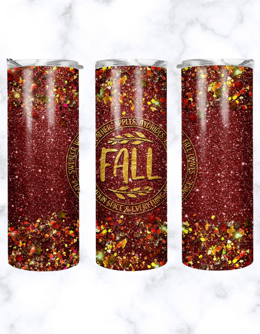 Burgundy Fall Tumbler