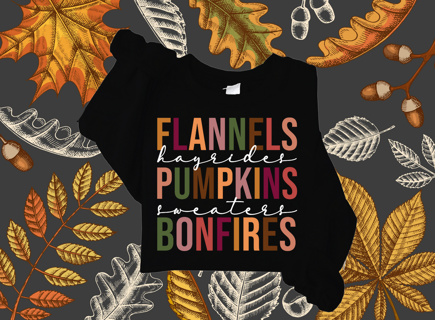 Flannels, Pumpkins, Bonfire Crewneck