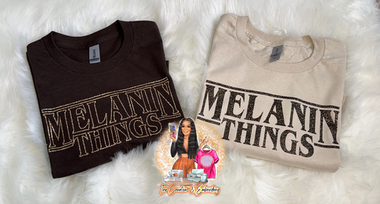 Melanin Things Glitter Tee