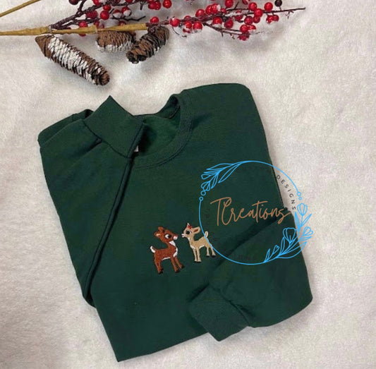 Toddler Reindeer Embroidered Crew